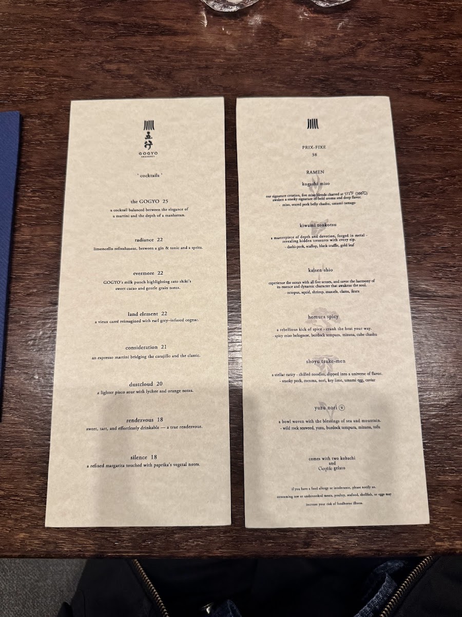 GOGYO Gramercy Photo Menu 2