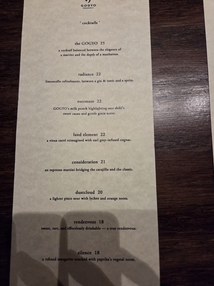 GOGYO Gramercy Photo Menu 5
