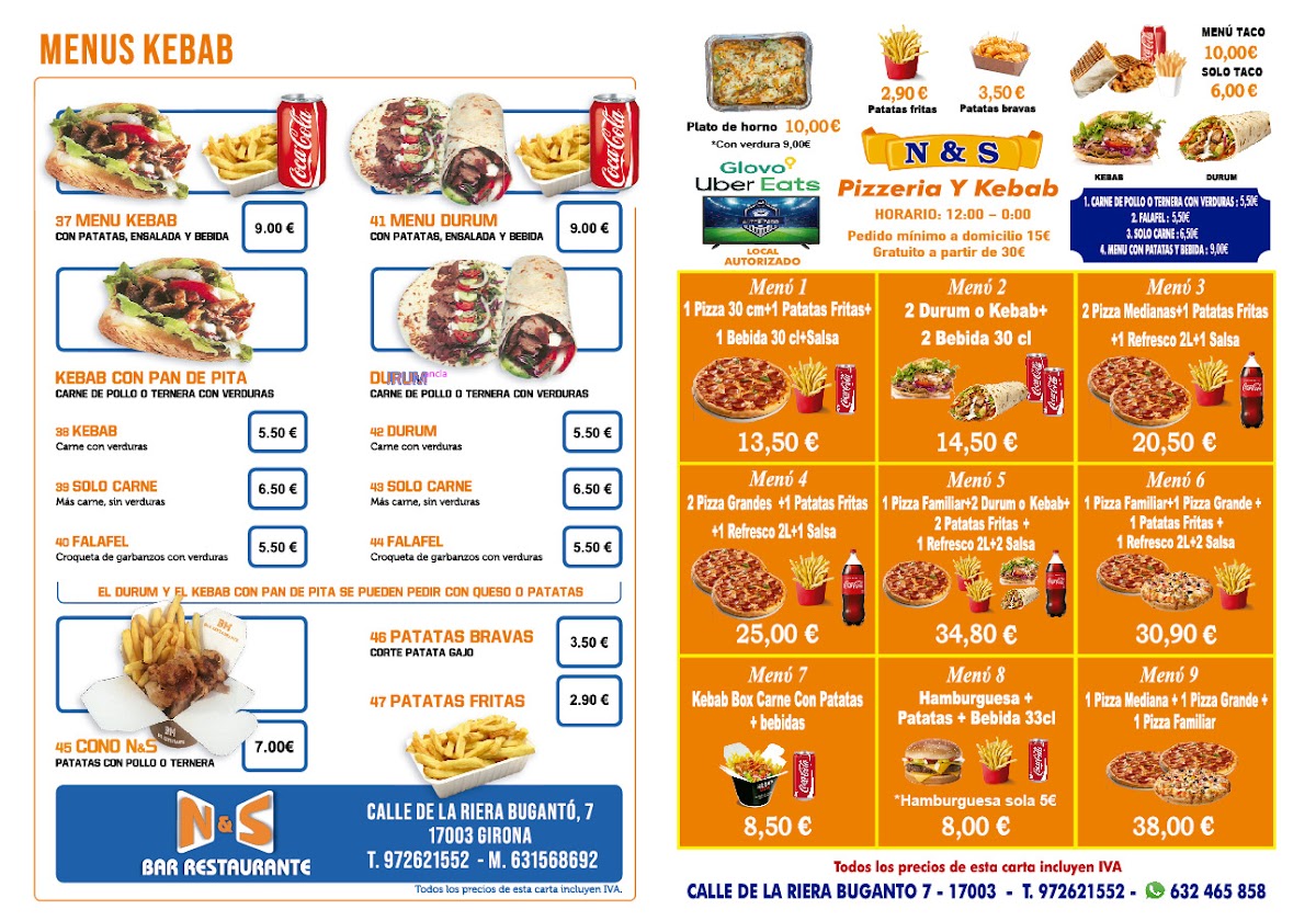 N&S restaurant bar pizza kebab turkish Photo Menu 2