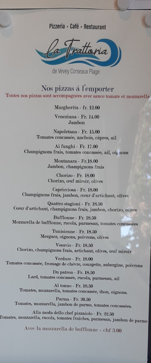 Restaurant Vevey Corseaux Plage Photo Menu 3
