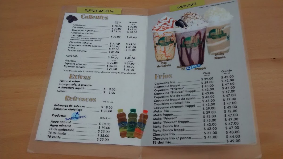 The Italian Coffee Company Photo Menu 1
