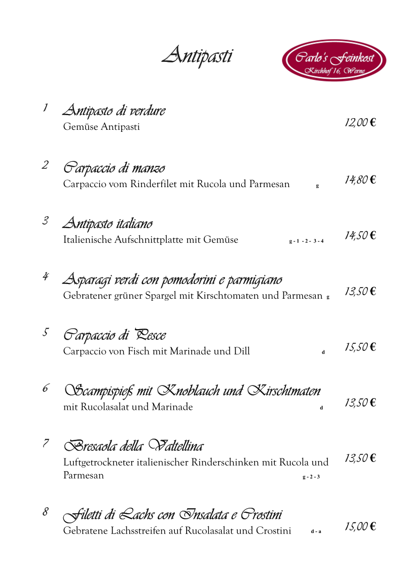 Carlo’s Feinkost | Carlo Crispo Photo Menu 10