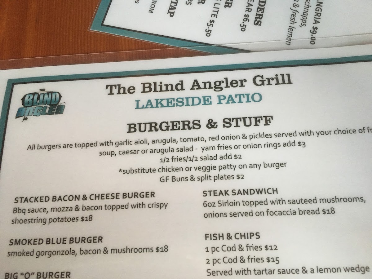 The Blind Angler Grill Photo Menu 9