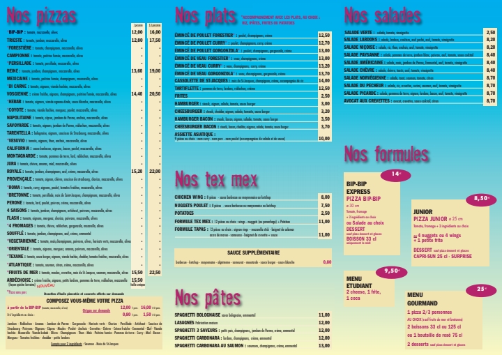 Bip Bip Pizza Photo Menu 2