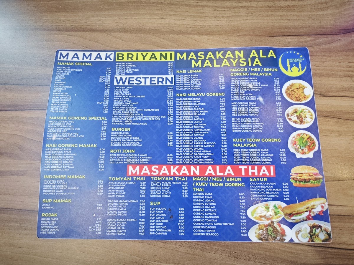 Nasi Kandar Ali Bistro Photo Menu 1
