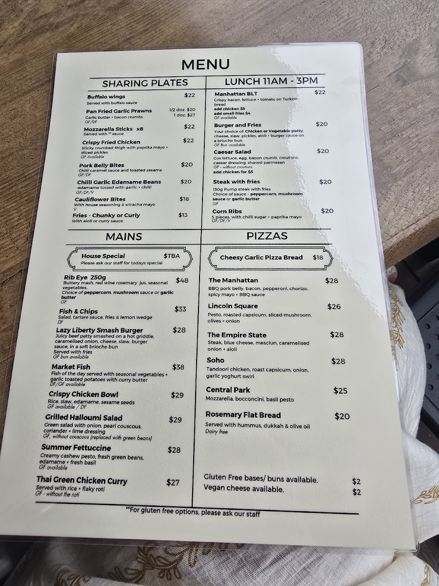 Manhattan Bar + Eatery Photo Menu 1
