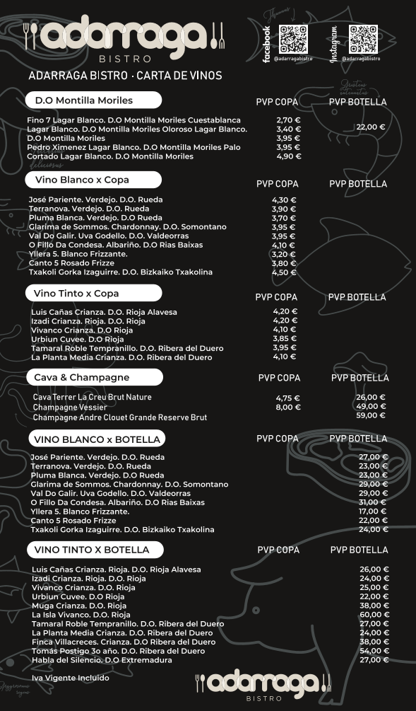 Adarraga Bistro Photo Menu 1
