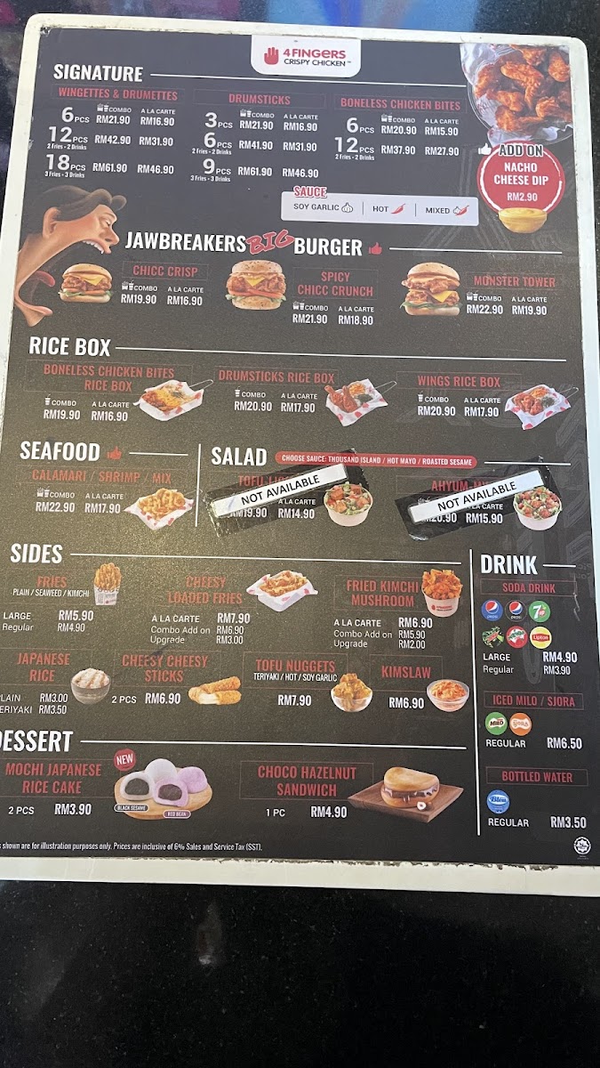 4Fingers Crispy Chicken Senawang Photo Menu 4