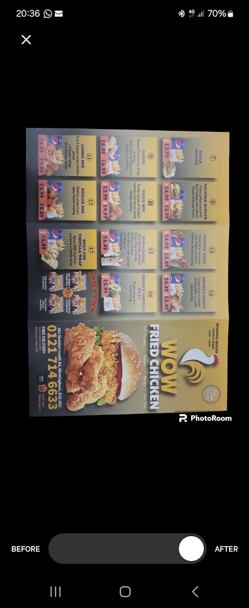 Wow fried chicken Photo Menu 4