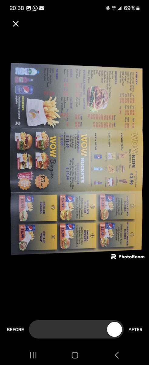 Wow fried chicken Photo Menu 5