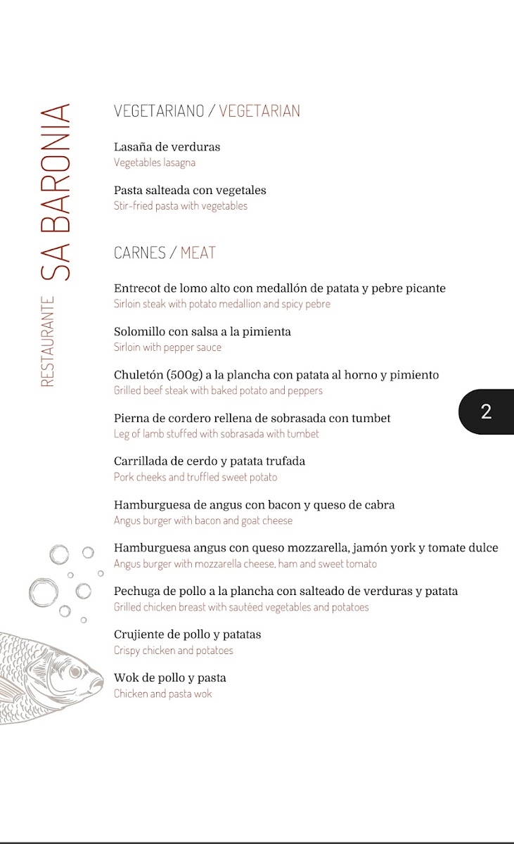 Restaurant Sa Baronia Photo Menu 2