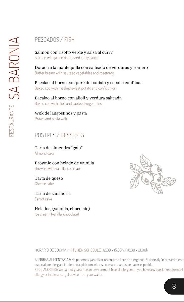 Restaurant Sa Baronia Photo Menu 3