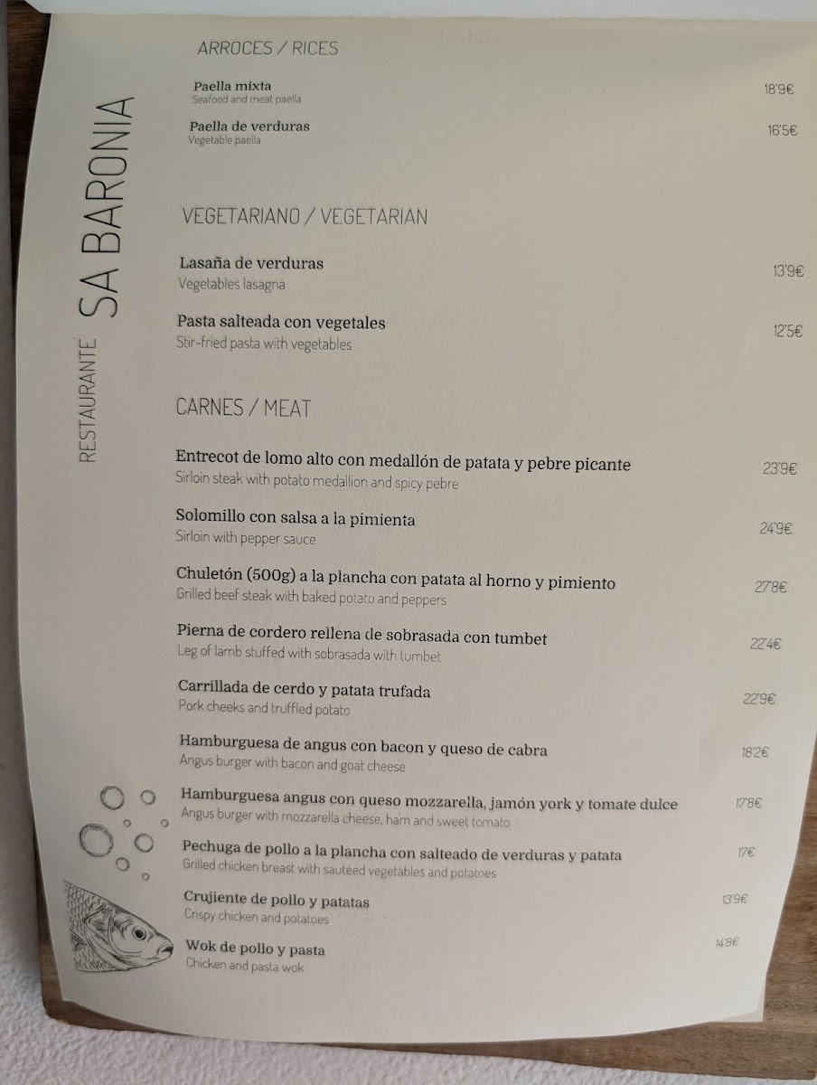 Restaurant Sa Baronia Photo Menu 6