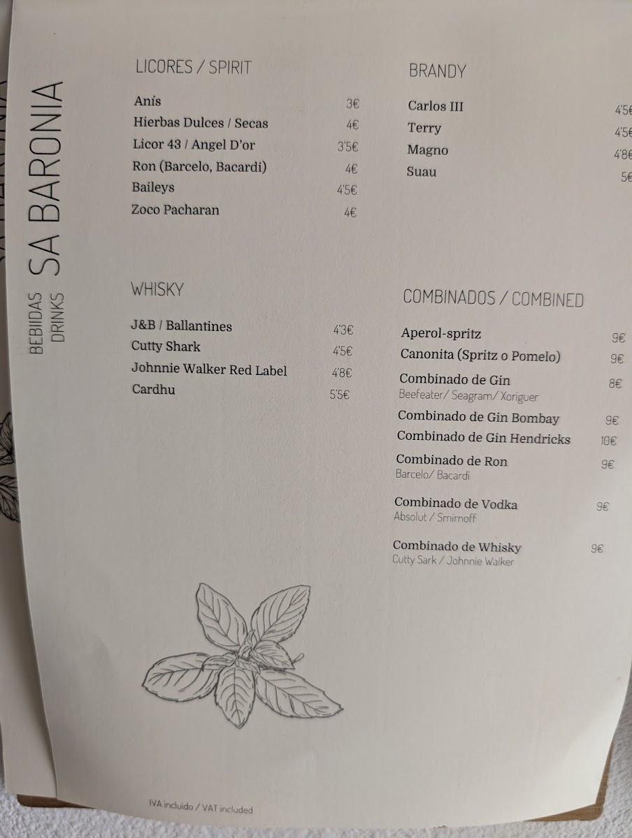 Restaurant Sa Baronia Photo Menu 7