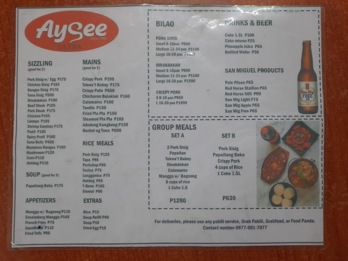 Aysee Ultra - Original Branch Photo Menu 9