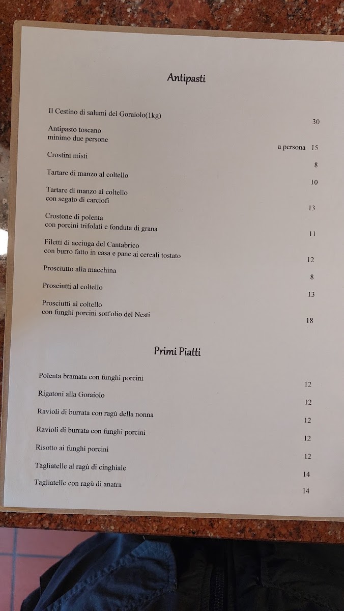 Ristorante Goraiolo Photo Menu 1