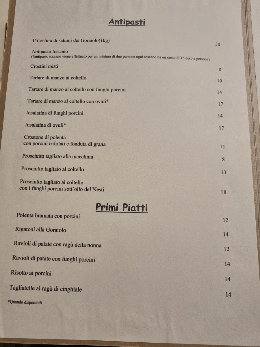 Ristorante Goraiolo Photo Menu 3