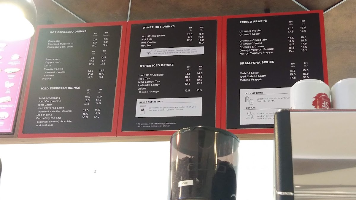 San Francisco Coffee Queensbay Mall Photo Menu 2