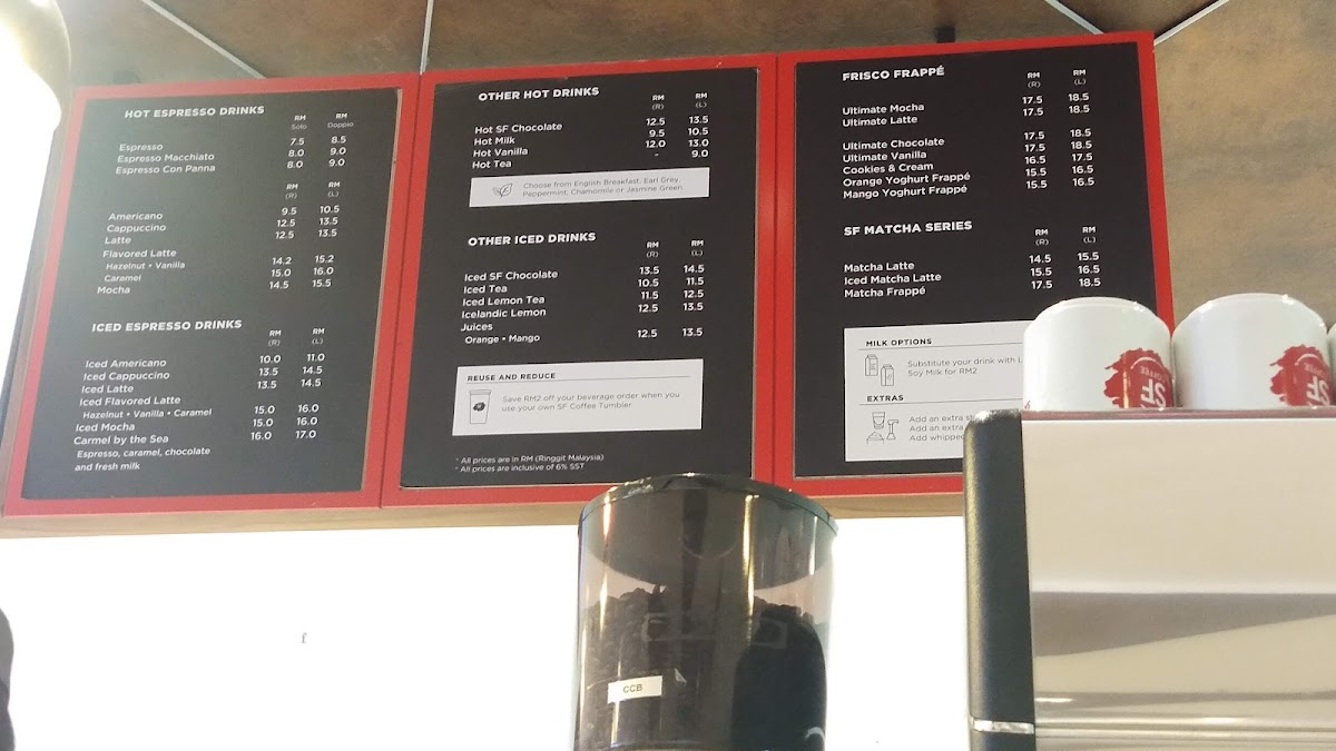 San Francisco Coffee Queensbay Mall Photo Menu 3