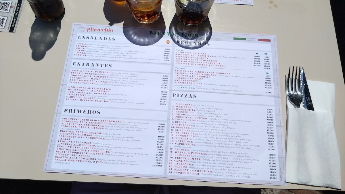 Pinocchio Ristorante Pizzeria Photo Menu 2