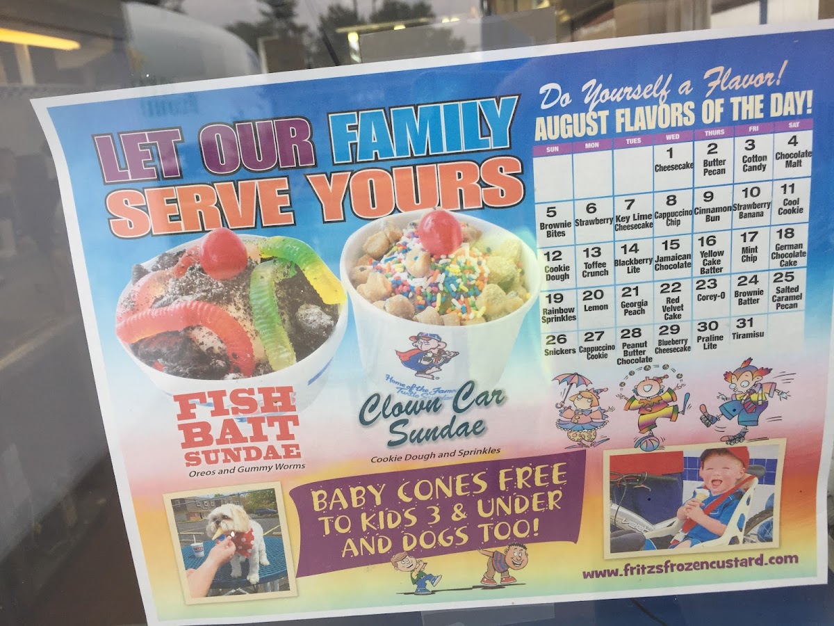 Fritz's Frozen Custard Photo Menu 2