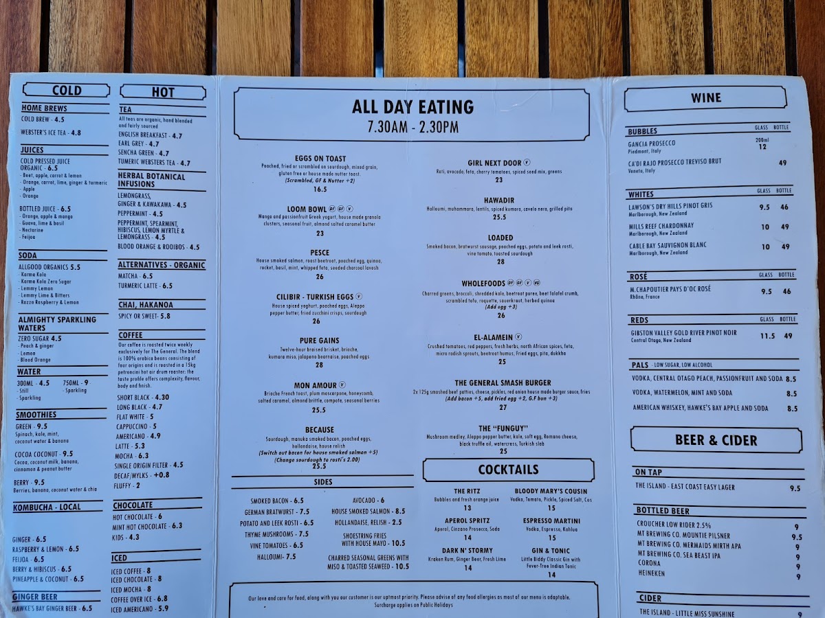 The General Café Photo Menu 4