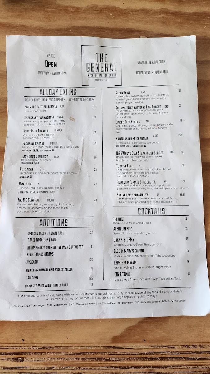 The General Café Photo Menu 7