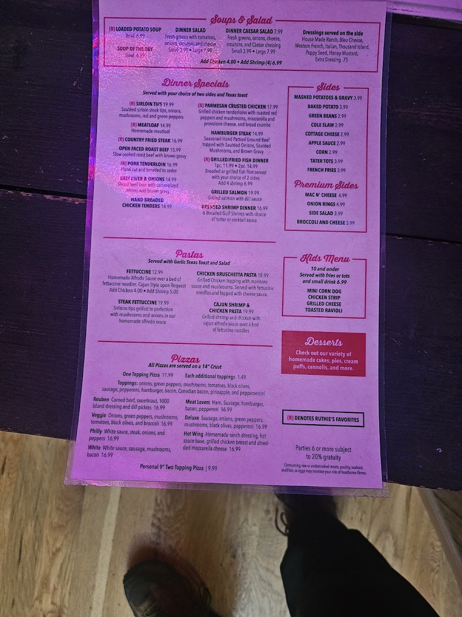 Ruthie’s Family Restaurant Photo Menu 3
