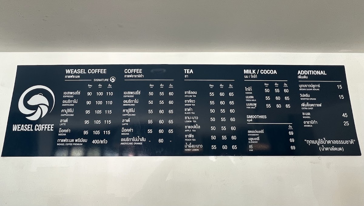 Weasel Coffee Ayutthaya (กาแฟชะมด อยุธยา) Photo Menu 1