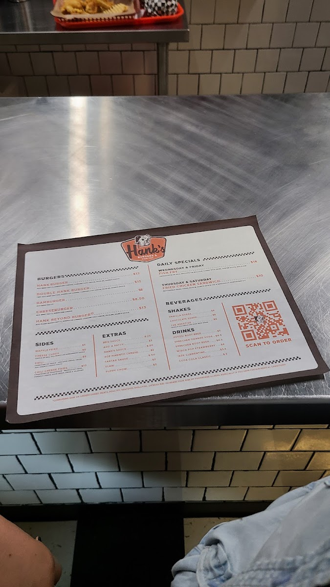 Hank’s Burgers & Fish Fry Photo Menu 2