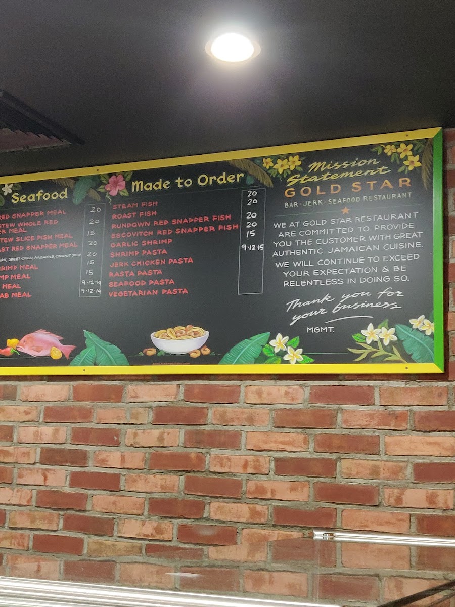 Gold Star Jerk and Seafood Photo Menu 2