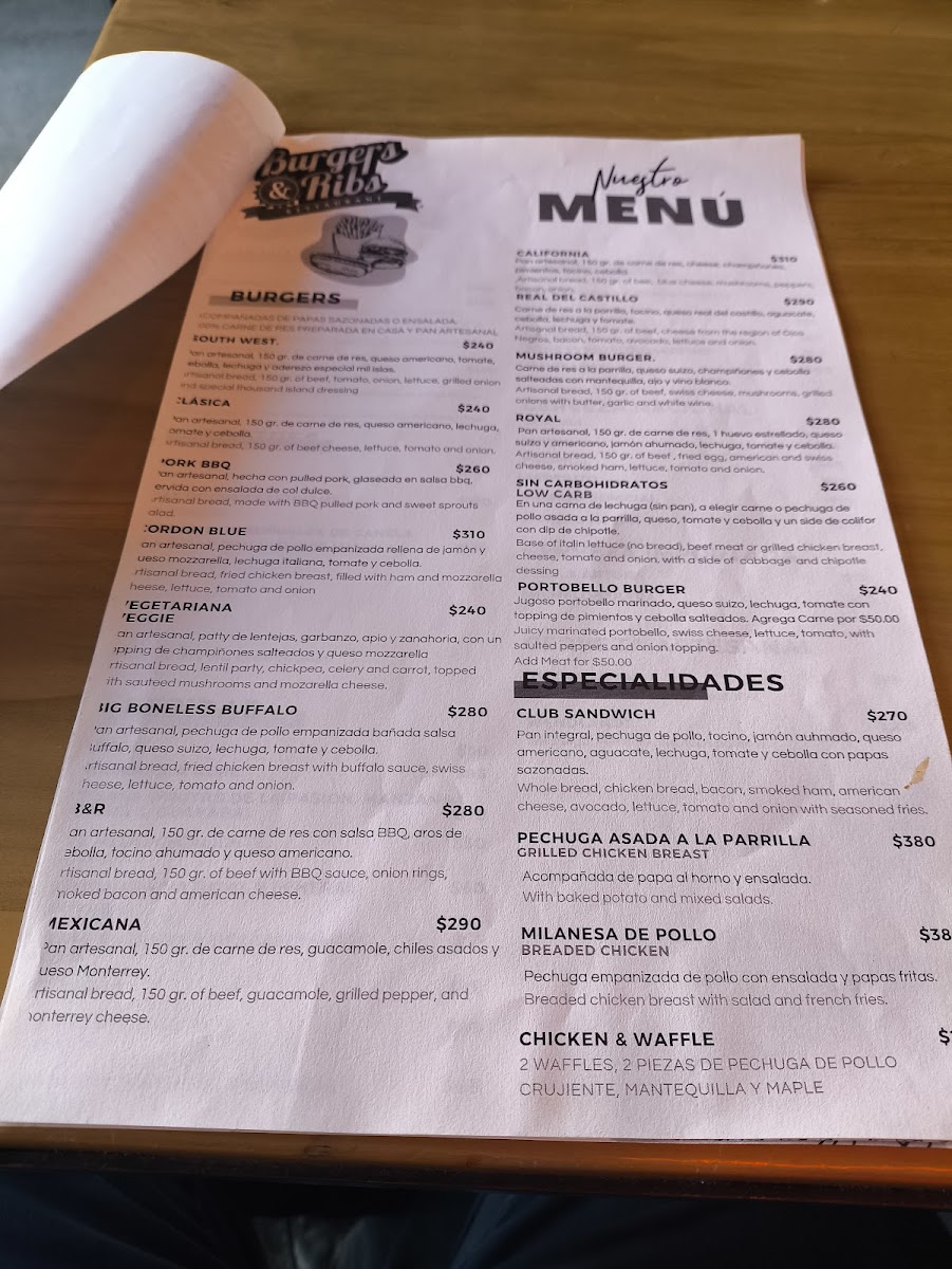 Burgers & Ribs Photo Menu 1