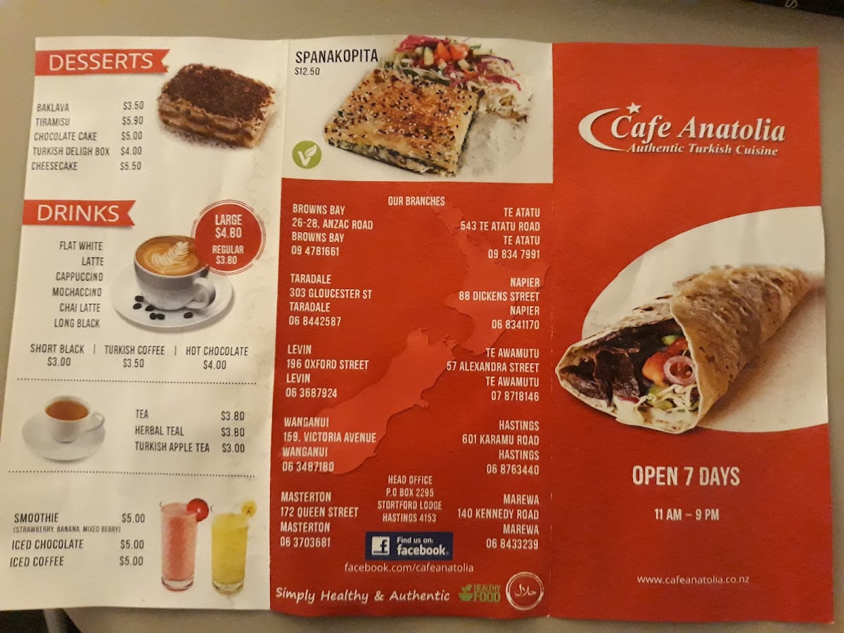 Cafe Anatolia Napier Photo Menu 10