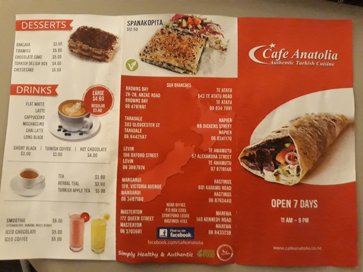 Cafe Anatolia Napier Photo Menu 7