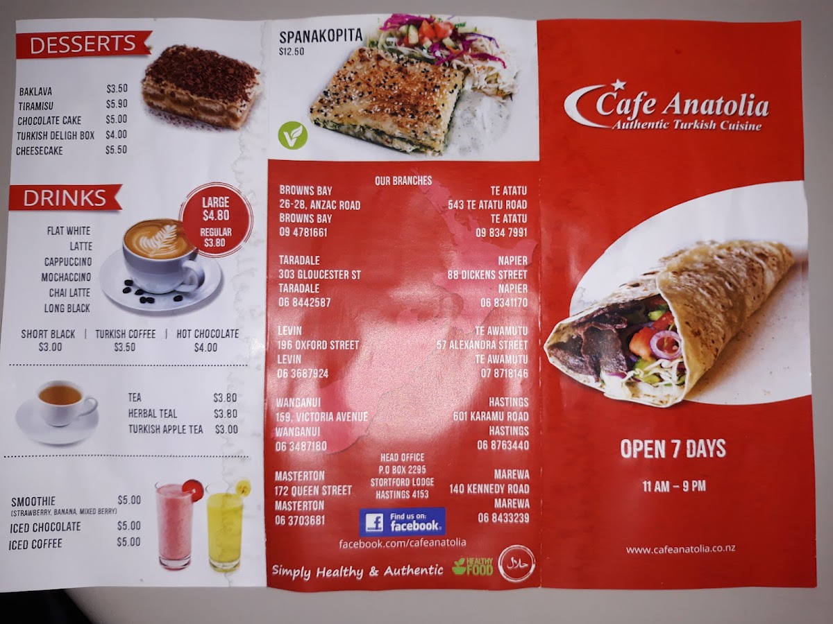 Cafe Anatolia Napier Photo Menu 8