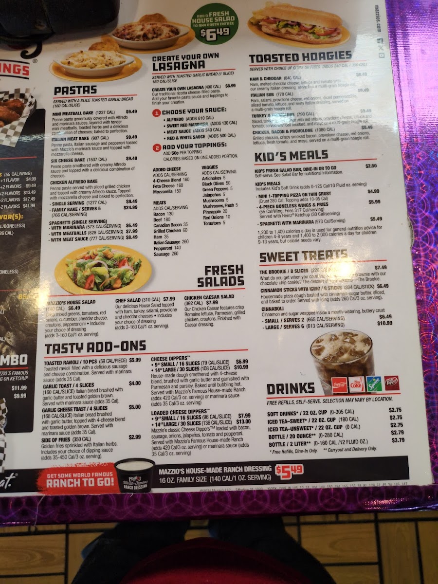 Mazzio’s Pizza & Wings Photo Menu 1
