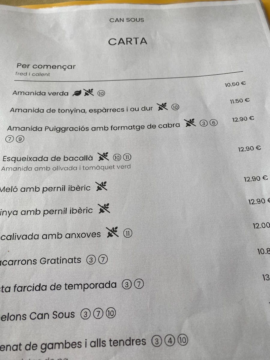 Restaurant Masia Can Sous Photo Menu 9