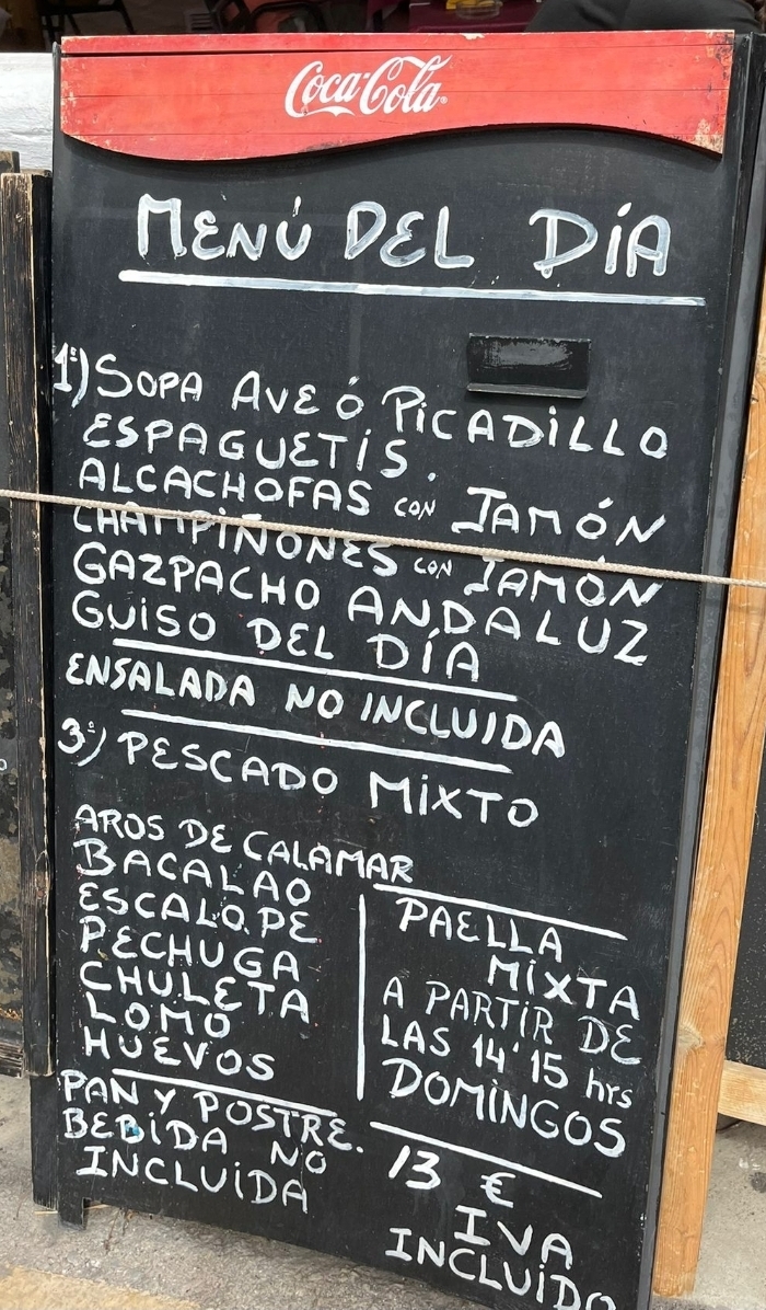 Hostal Costa Sol En Castell De Ferro Photo Menu 5