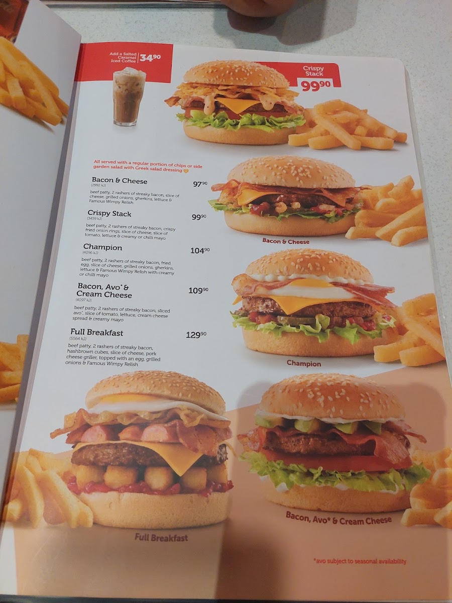Wimpy Moreleta Park Photo Menu 1