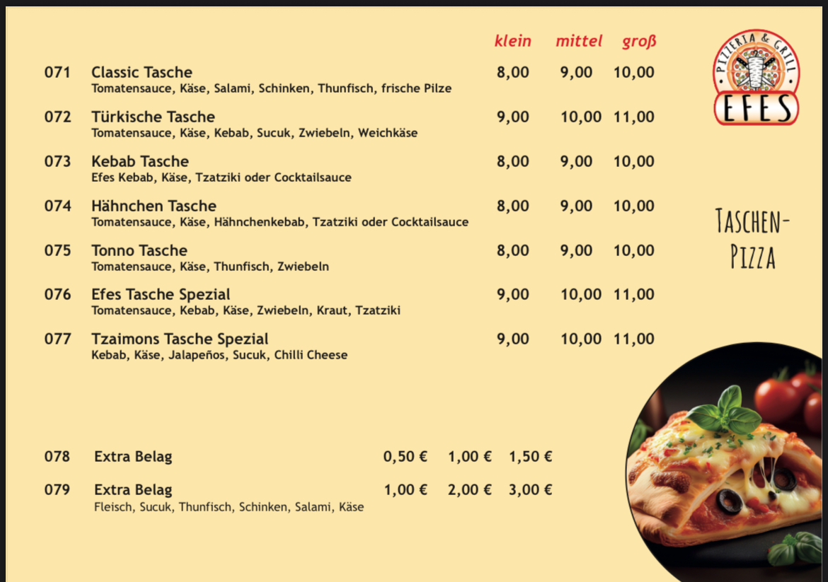 Pizzeria Efes Grill Photo Menu 2