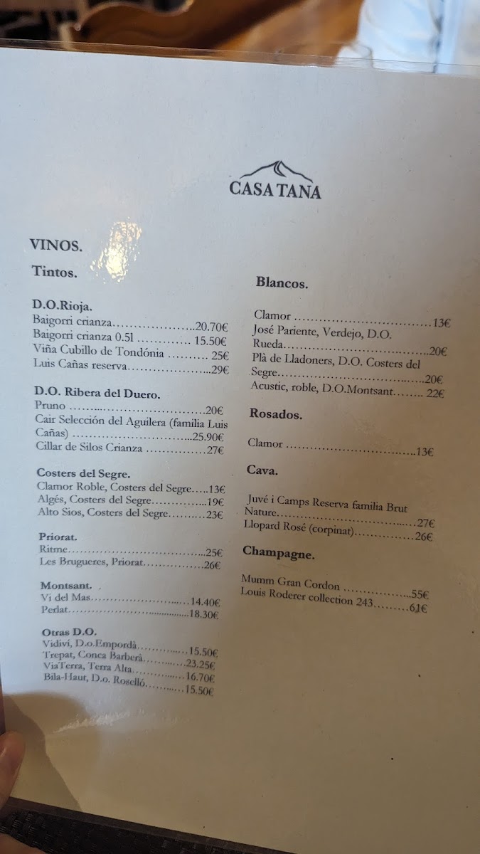Restaurant Casa Tana Photo Menu 5