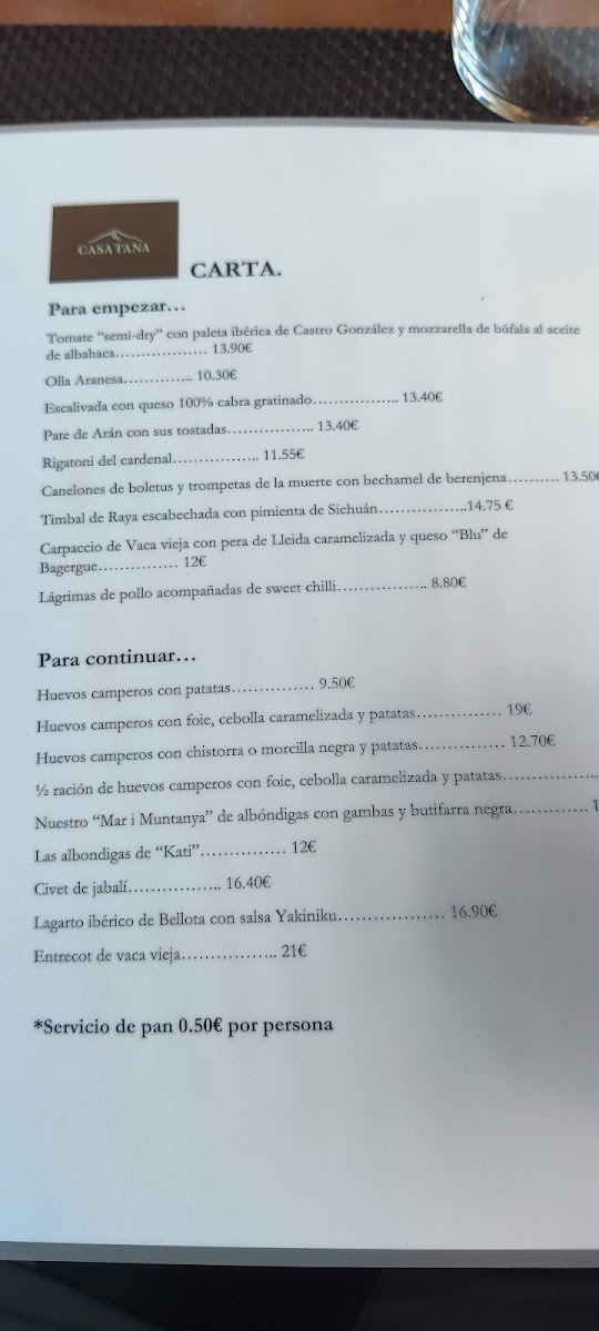 Restaurant Casa Tana Photo Menu 7