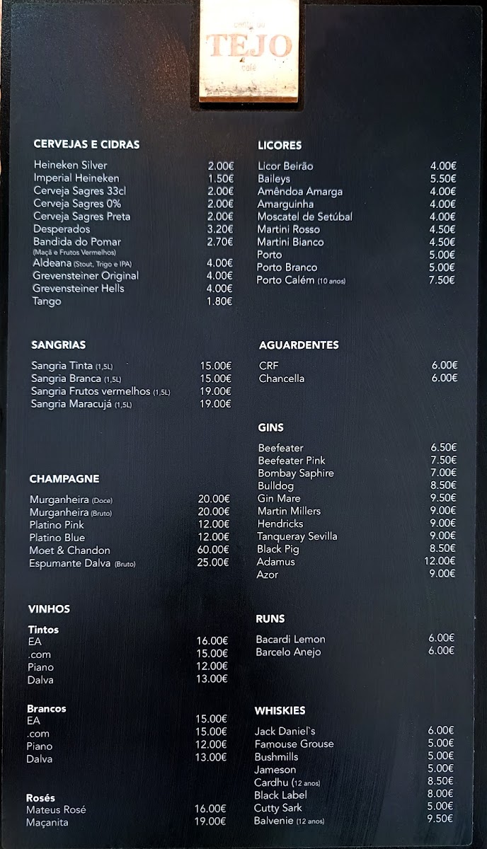 Cafetaria Canto do Tejo Photo Menu 2