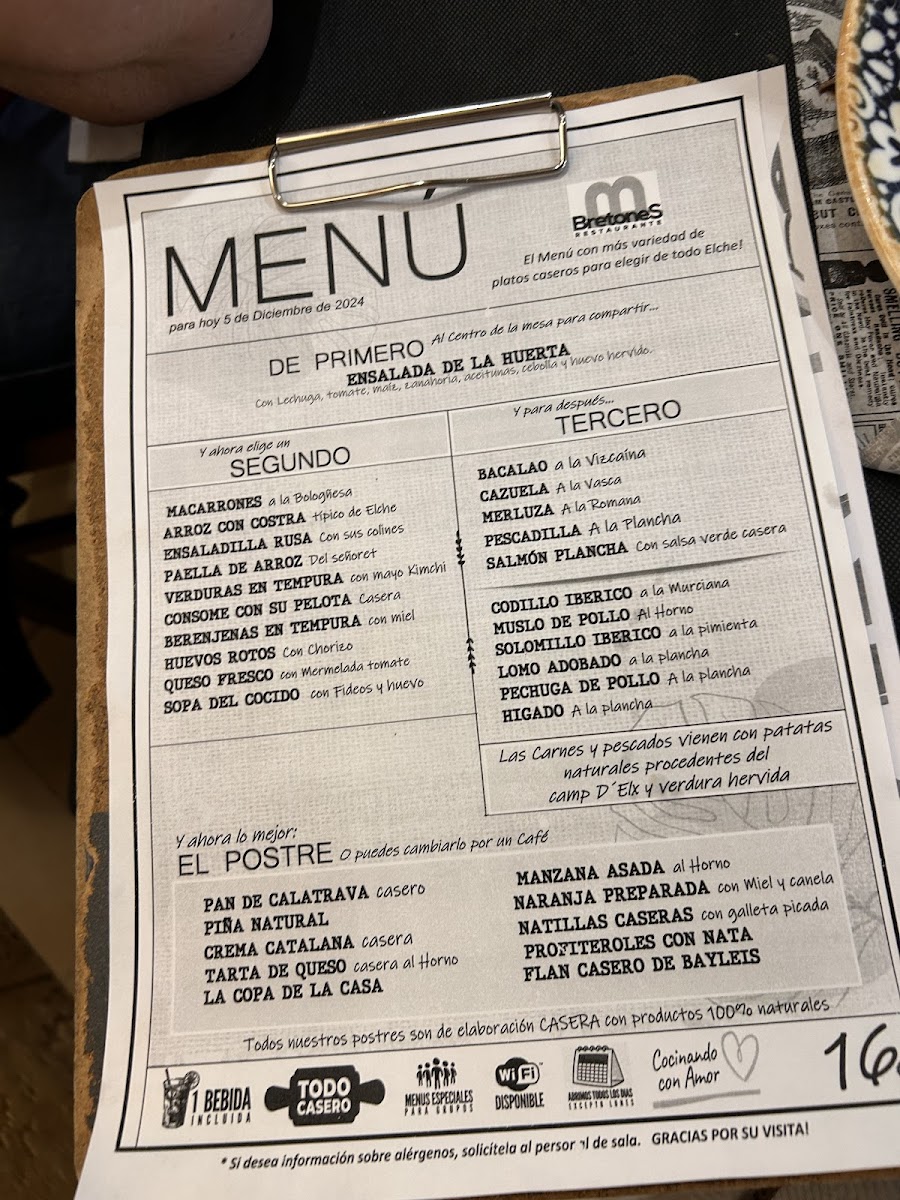 Bretones Restaurante Photo Menu 1