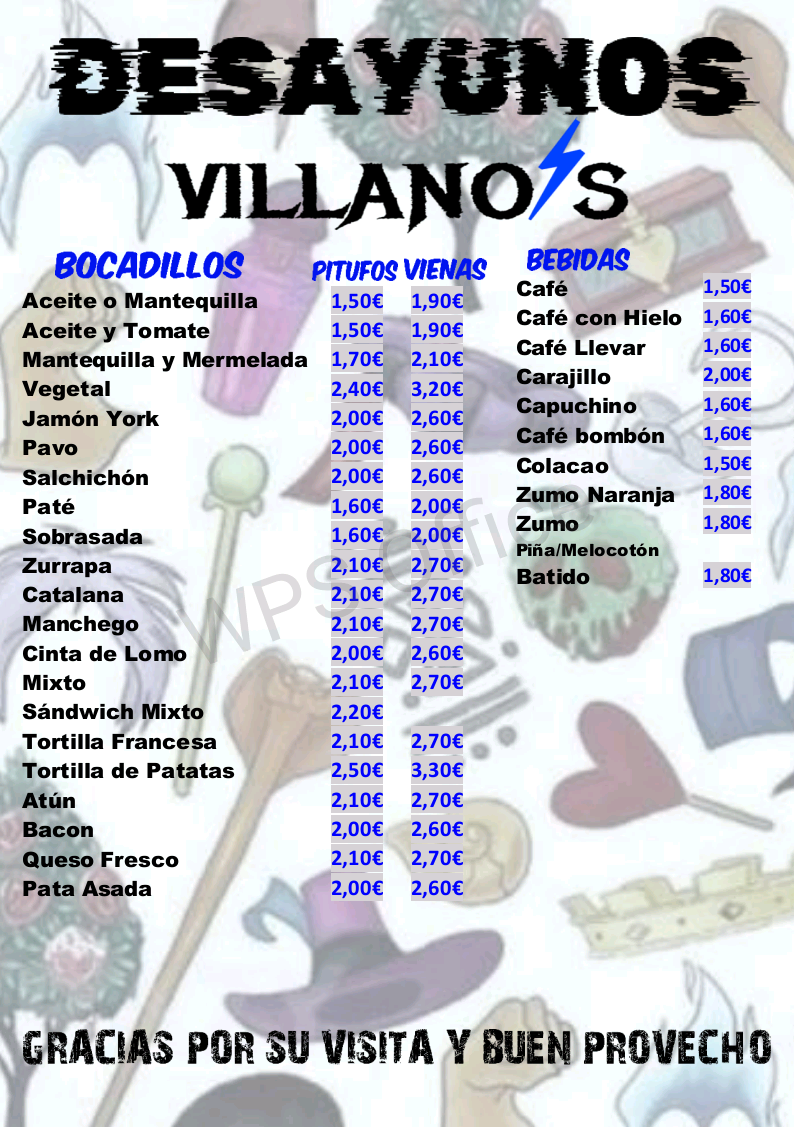 Villano's Photo Menu 2