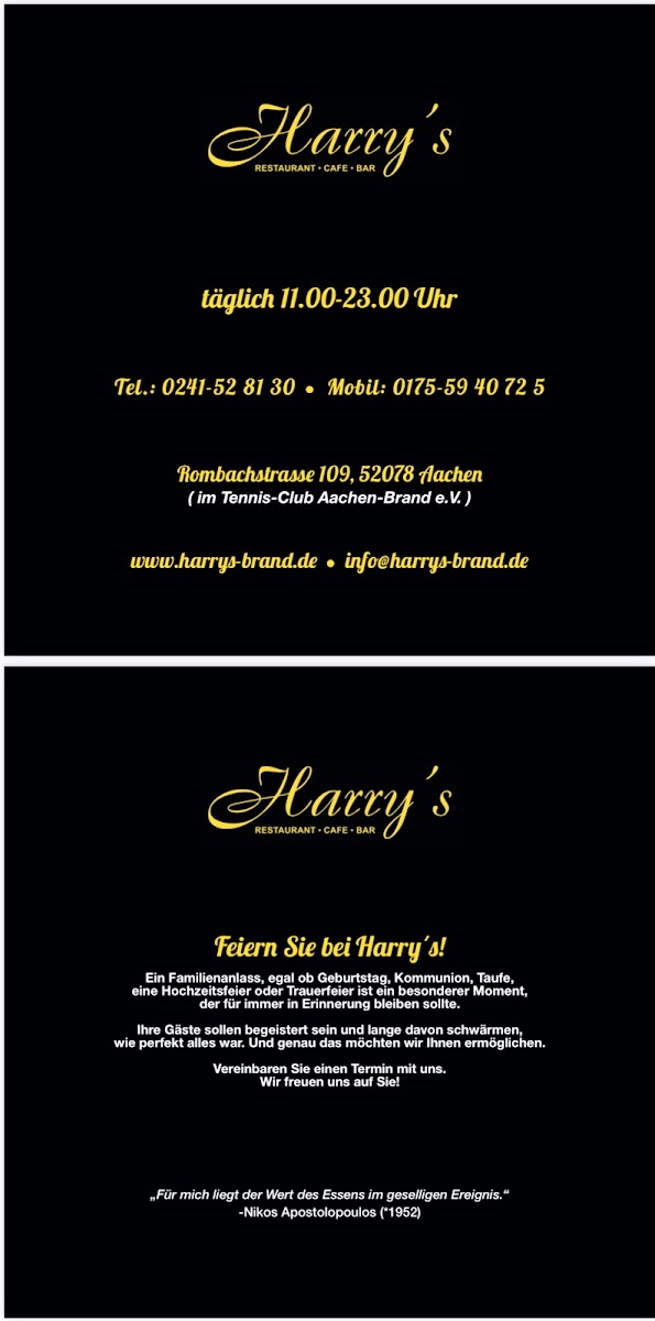 Harry's Restaurant Cafe Bar Photo Menu 10