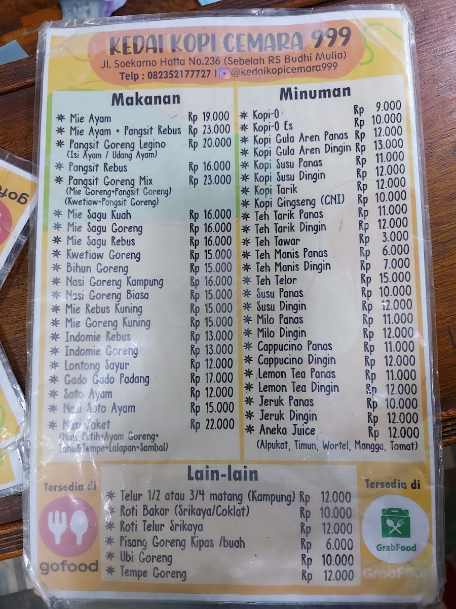 Kedai Kopi Cemara 999 Photo Menu 2