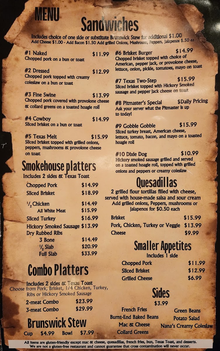 Haywood Smokehouse Photo Menu 1