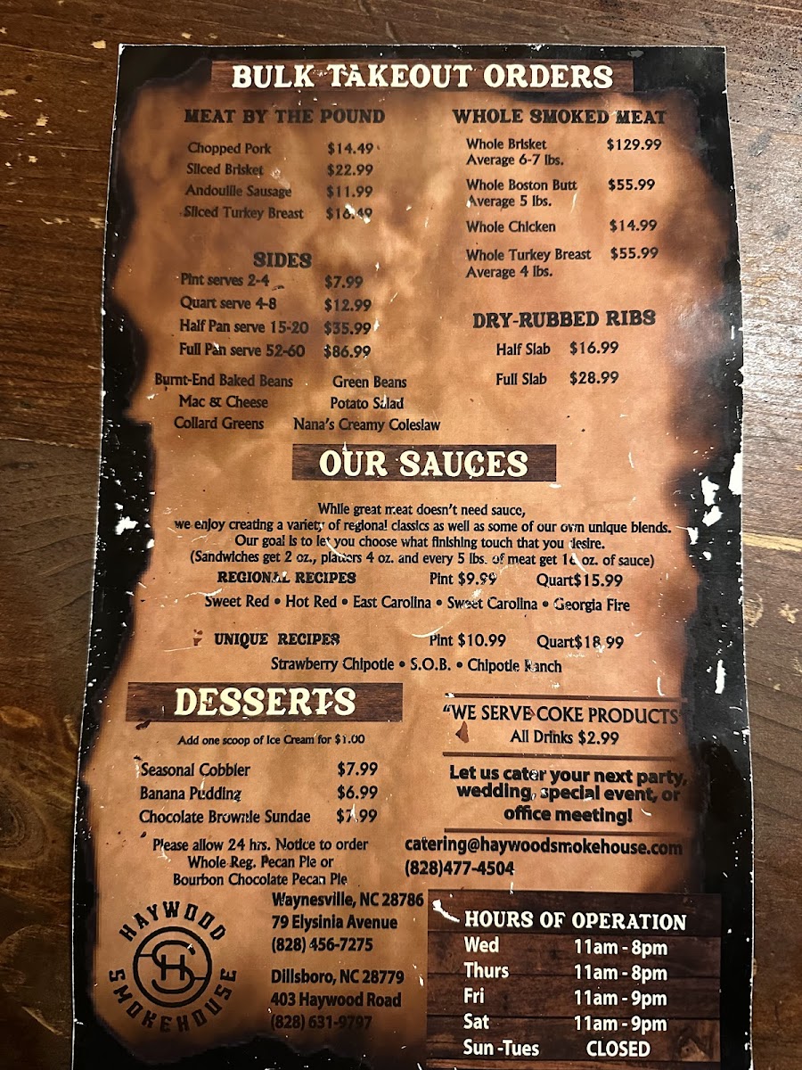 Haywood Smokehouse Photo Menu 5
