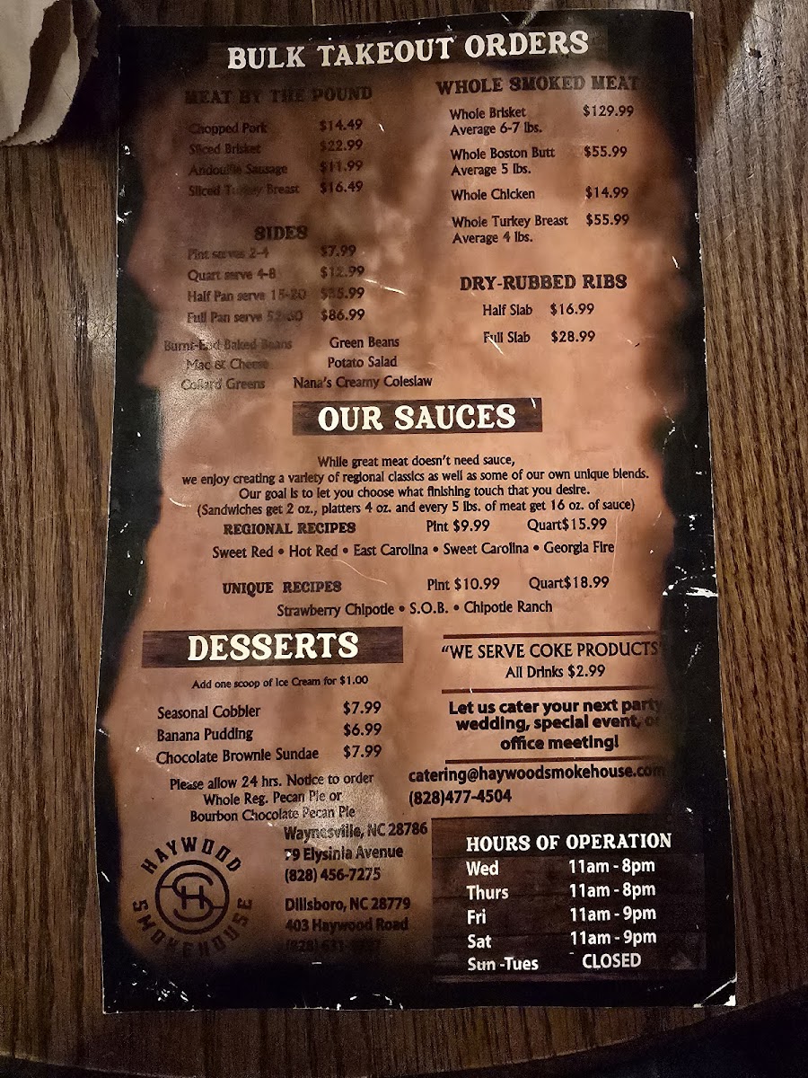 Haywood Smokehouse Photo Menu 9